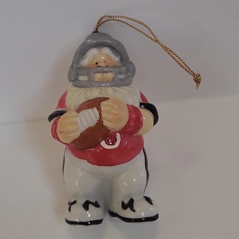 Mini Porcelain Santa Claus Number 8 Football Player